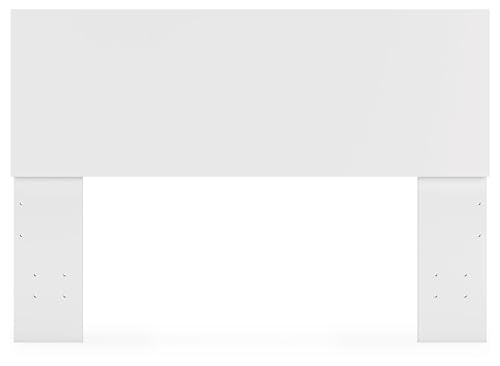 Signature Design by Ashley Onita Contemporary Adjustable Height Panel Headboard for Bedroom, Full, White Signature Design by Ashley