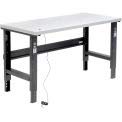 Global Industrial Adjustable Height Workbench C-Channel Leg, 60" W x 30" D, 1-1/4" ESD Square Edge, Black Global Industrial