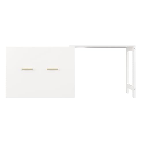 Harper & Bright Designs Simply Style Twin Murphy Bed with Ajustable Desk, Wood Murphy Bed with Foldable Cushion for Small Space Harper & Bright Designs