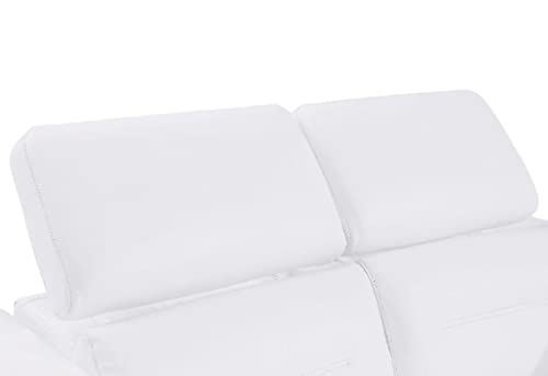 BlackJack Furniture Ferrara Top Grain Italian Leather Power Reclining Sofa Chair with USB Ports to Charge Devices, Adjustable Multi-Position Headrests, Wall Hugger Design, 41.3" W, White Blackjack Furniture