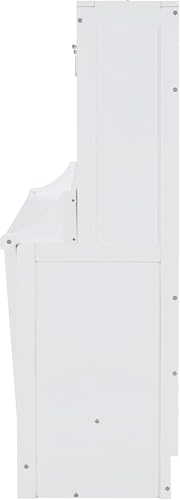 MERITLINE Queen Horizontal Murphy Bed with Desk,Wood Folding Hideaway Murphy Wall Bed for Adult,Guest Room,No Box Spring Needed, Easy Assembly (White,Queen) MERITLINE