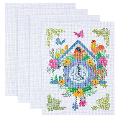 12 by 18-Inch Count Cross Stitch Fabric, 4 PCS Aida Cloth 14 Count, White Embroidery Fabric for Embroidery Projects and DIY Handicrafts, Handmade Needlework