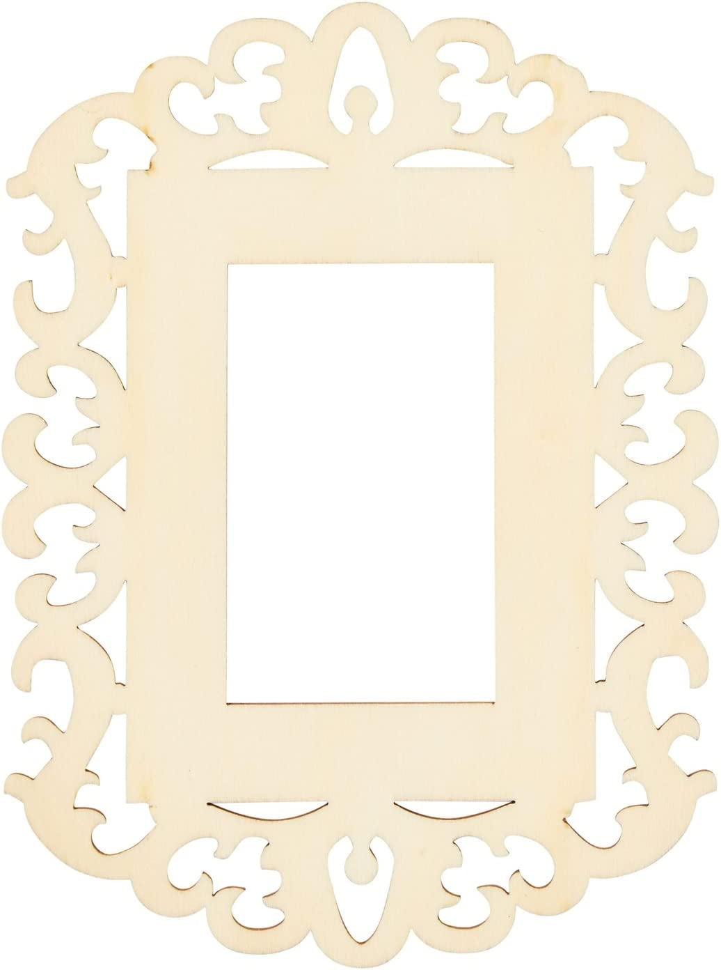 12 Pack Unfinished Wooden Picture Frames for Crafts and DIY Ornaments for Christmas Tree, Includes Jute Rope (4.3 X 5.8 In) WoodArtSupply