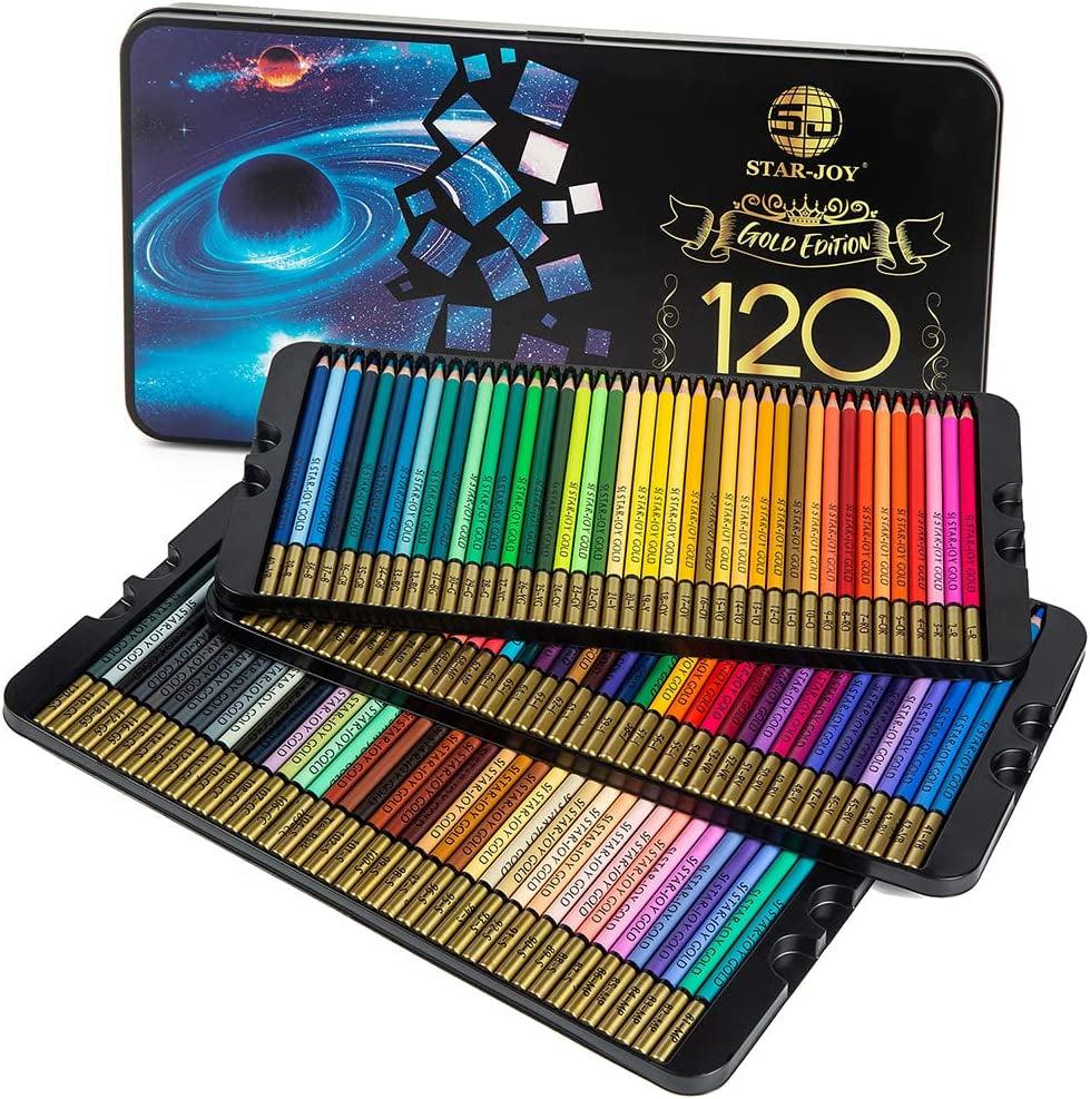 120 Colored Pencils Adult Coloring Books Coloring Pencils Set for Layering Shading Blending WoodArtSupply
