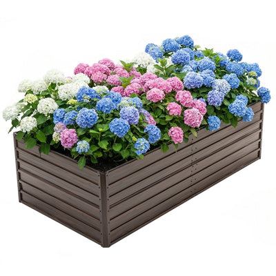 Woodgrain Aesthetic & Metal Strength: 8x4x2FT Galvanized Raised Garden Bed Kit