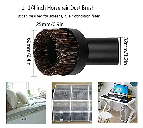 1 1/4" Vacuum Attachments Brushes for Small Shop Vac Accessories 1/4 inch or 1 3/8 inch Vacuum Cleaner Accessories Heodim