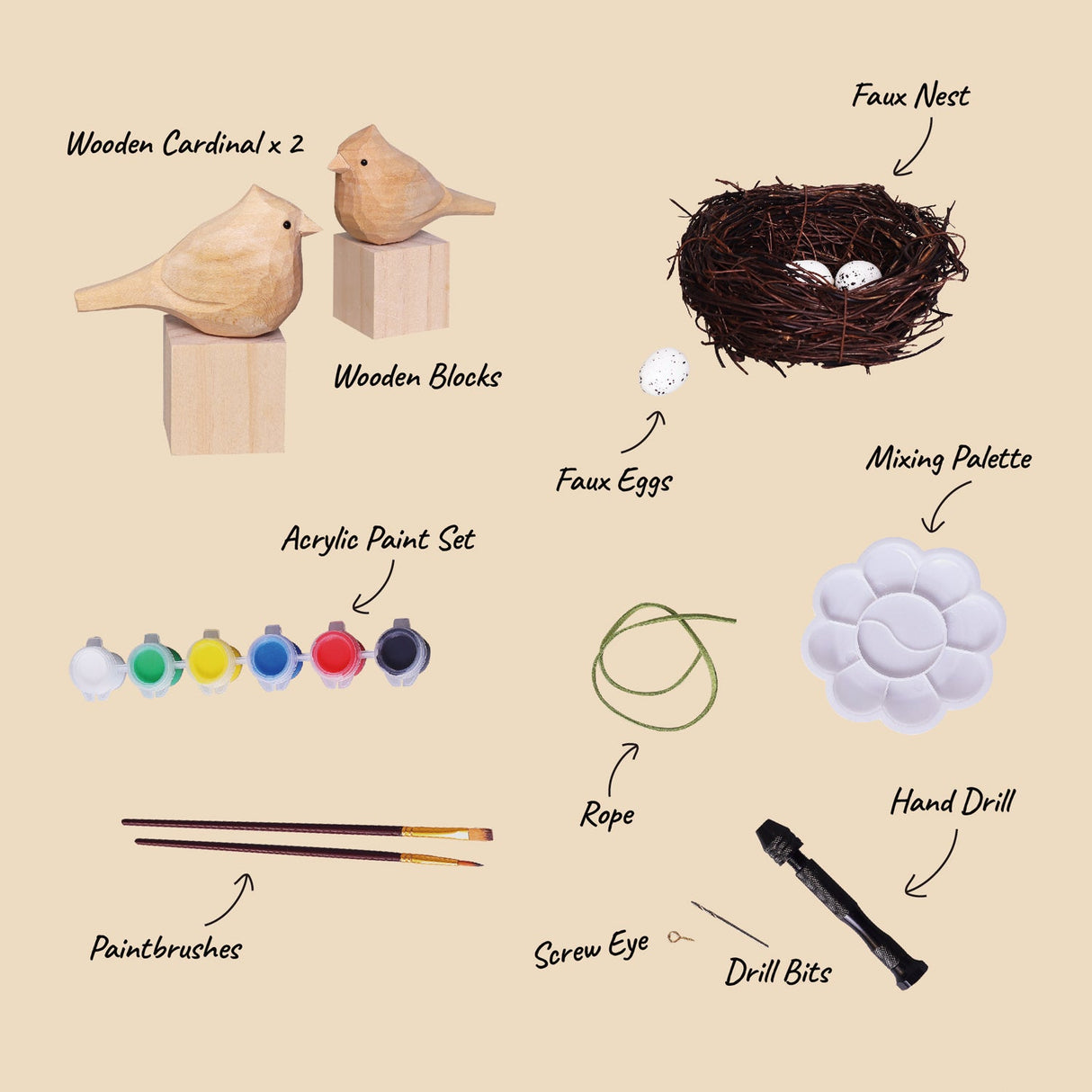 Hand-Carved Cardinal Bird DIY Painting Kit β Nature-Inspired Decor & Gifts