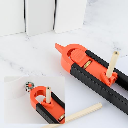1 Pack Precise Contour Scribe Tool with 2 Pencil, Upgrade Contour Measuring Tool with Adjustable Lock for Woodworking Finish Carpenter, DIY Handyman, yuntop