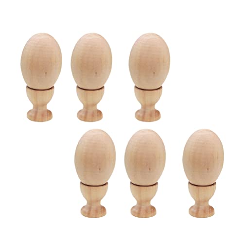 1 Set DIY Graffiti Eggs Egg Painted Toy Wooden Crafts Egg Wooden Egg Cups Wood Egg Stands Holders Unfinished Wood Eggs Kids Wooden playset Lifelike EXCEART