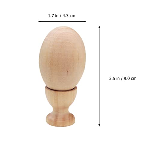 1 Set DIY Graffiti Eggs Egg Painted Toy Wooden Crafts Egg Wooden Egg Cups Wood Egg Stands Holders Unfinished Wood Eggs Kids Wooden playset Lifelike EXCEART