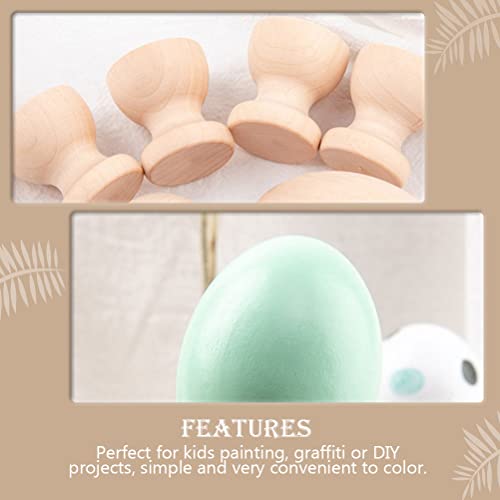 1 Set DIY Graffiti Eggs Egg Painted Toy Wooden Crafts Egg Wooden Egg Cups Wood Egg Stands Holders Unfinished Wood Eggs Kids Wooden playset Lifelike EXCEART