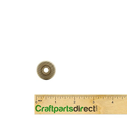 1" inch Wooden Toy Wheel at 1/2” inch Thick with a 1/4” inch Hole - Bag of 50 Craftparts Direct