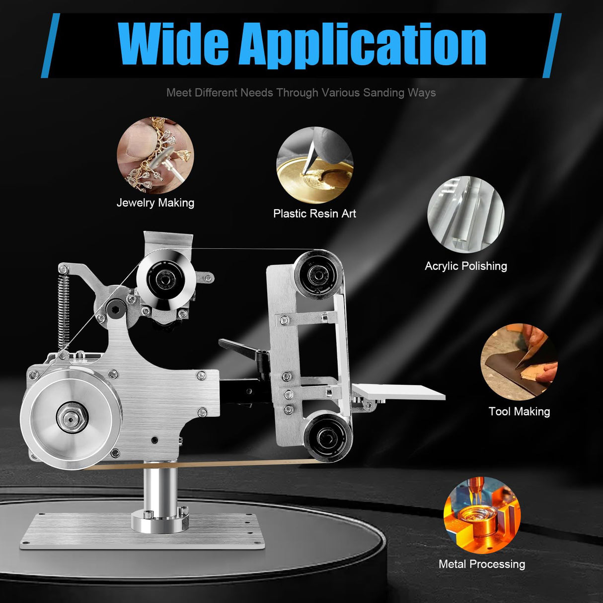 1 x 30 inch Belt Sander, Electric Belt Sanders for Knife Making, 5000rpm Variable Speed DIY Sanding Machine Polishing Grinding Sharpener Belt Grinder CNCEST