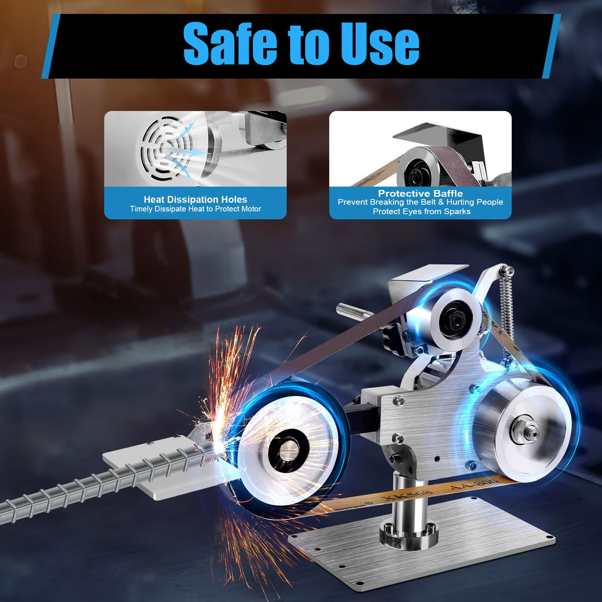 1 x 30 inch Belt Sander, Electric Belt Sanders for Knife Making, 5000rpm Variable Speed DIY Sanding Machine Polishing Grinding Sharpener Belt Grinder CNCEST