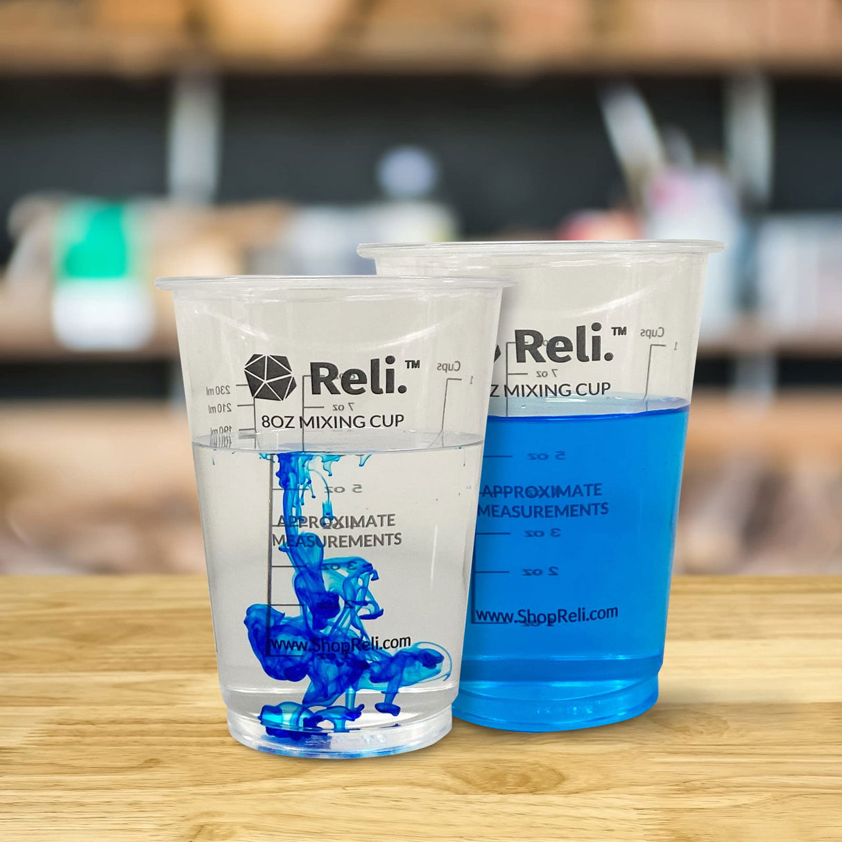 (20 Pcs) Reli. 8 oz Paint Mixing Cup/Resin Mixing Cups | Disposable Measuring Cups | Clear Plastic Mixing Cups for Paint, Epoxy Resin, Pigments | Reli.