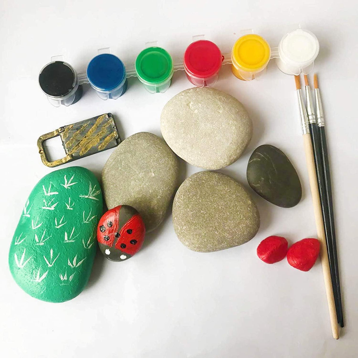 20PCS Large Painting Rocks Natural River Rocks Flat Rocks 2"-3" Stones WoodArtSupply