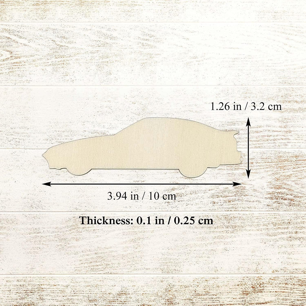 20Pcs Sports Car Wood DIY Craft Cutout Wooden Sports Car Shaped Unfinished Wood Ornaments WoodArtSupply