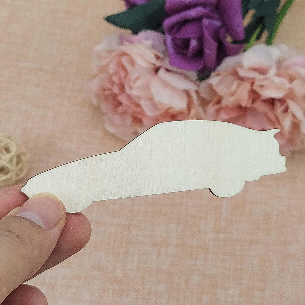 20Pcs Sports Car Wood DIY Craft Cutout Wooden Sports Car Shaped Unfinished Wood Ornaments WoodArtSupply