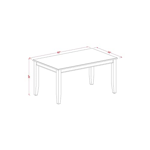 East West Furniture DUEN5-MAH-18 Dudley 5 Piece Room Furniture Set Includes a Rectangle Dining Table and 4 Dark Coffee Linen Fabric Upholstered Parson Chairs, 36x60 Inch, Mahogany East West Furniture