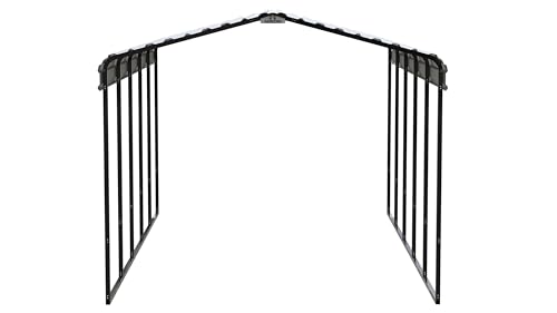 Arrow Carports Galvanized Steel Carport, Full-Size Metal Carport Kit, 12' x 24' x 9', Eggshell Arrow