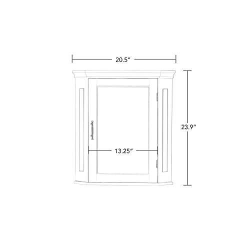 RiverRidge Somerset Corner Storage Wall Cabinet, White RiverRidge