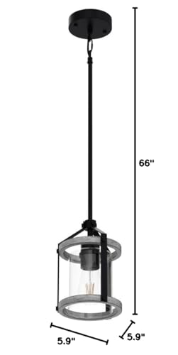 Farmhouse Glass Pendant Light Fixtures,Wood Pendant Light,Adjustable Rustic Farmhouse Pendant Light for Foyer, Sink, Kitchen Island, Porch (1 Light) Raxighn