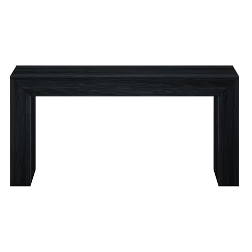 Plank+Beam Grand Console Table, 66 Inch Modern Solid Wood Sofa Table, Narrow Entryway Table for Hallway, Behind The Couch, Living Room, Foyer, Black Wirebrush Plank+Beam