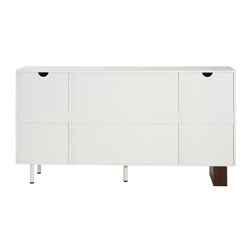 Christopher Knight Home Kyala Modern Sideboard Buffet Cabinet with Adjustable Shelves, Wooden Living Room TV Stand with Storage, Multifunctional Storage Cabinet, Entryway Console Table, White Christopher Knight Home