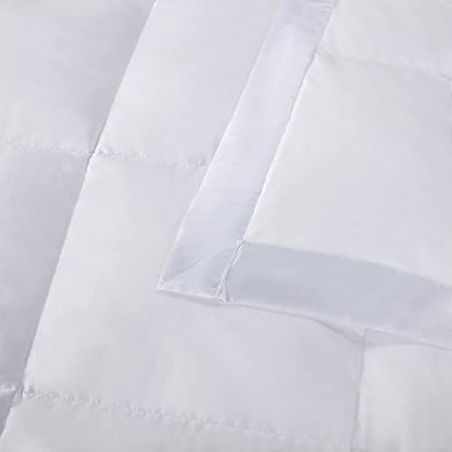 APSMILE Lightweight Down Feather Fibers Blanket, Summer Cooling Down Feather Fibers Comforter Twin Size, Ultra-Soft Breathable Thin Bed Quilt Duvet with Satin Trim(Twin, Cream White) APSMILE