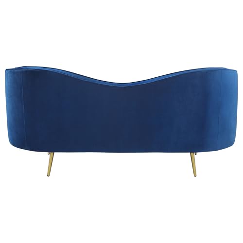 LOKLINGHK Upholstered Blue Loveseat with Vertical Tufting LOKLINGHK