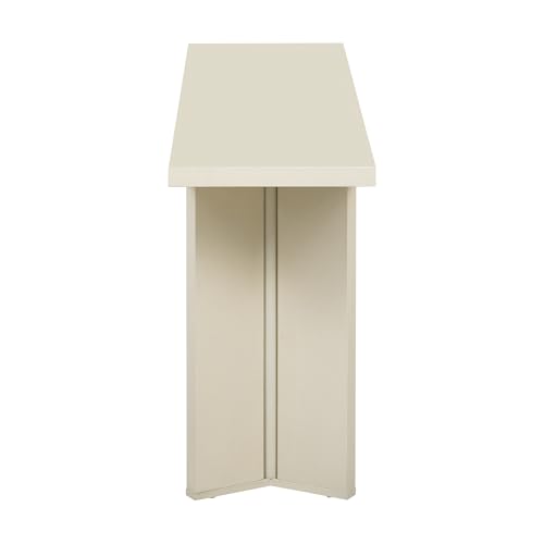 Merax 63-Inch Minimalist Console Table with Pine Veneer and Geometric Legs, Stylish Narrow Entryway Table for Living Room, Dining Room, Hallway and Study, Beige Merax