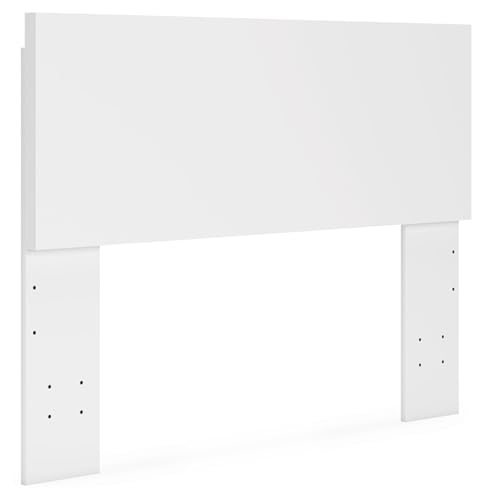 Signature Design by Ashley Onita Contemporary Adjustable Height Panel Headboard for Bedroom, Full, White Signature Design by Ashley