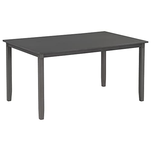 LUMISOL 6-Piece Dining Table Set with Bench for 4-6 People, Including 1 Dining Table, 4 Upholstered Chairs and 1 Bench, Save Space, Dark Grey LUMISOL