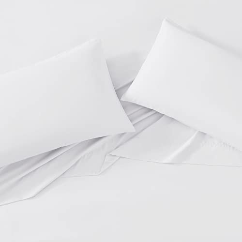 Laura Ashley - King Sheet Set, Soft & Smooth Sateen Cotton Bedding with a Lightweight Feel, 800 Thread Count, Bed Sheets with Matching Pillowcases (Solid White) Laura Ashley