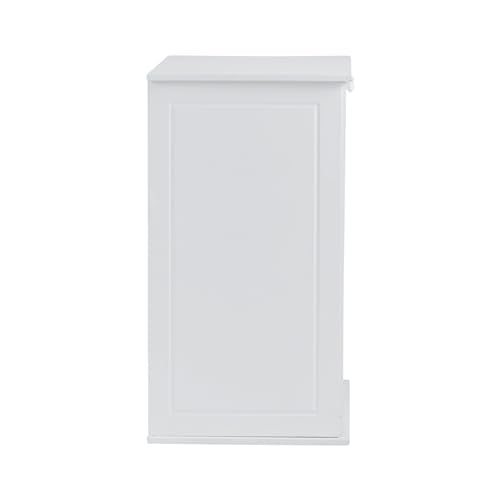 Household Essentials Tilt-Out Laundry Sorter Cabinet with Shutter Front, White, White Wood Shutter Household Essentials