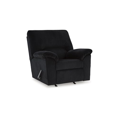 Signature Design by Ashley SimpleJoy Casual Rocker Recliner with Pillow-Top Armrest, Black