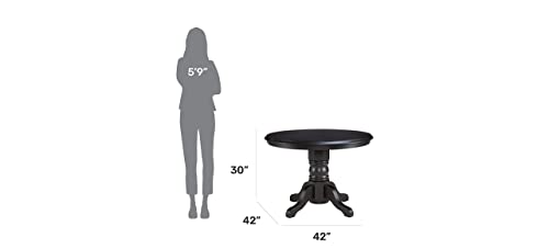 Classic Black 42" Round Pedestal Dining Table by Home Styles homestyles