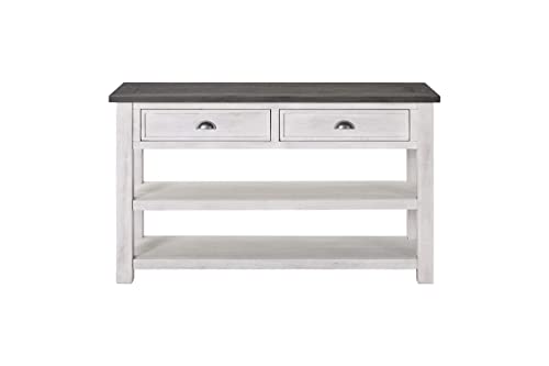 Martin Svensson Home Monterey Solid Wood Sofa Console Table White with Grey Top Martin Svensson Home