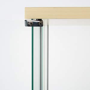 JT Floor Standing Tempered Glass Display Cabinet with 4 Shelves and Doors for Living Room, Bedroom, and Office JT