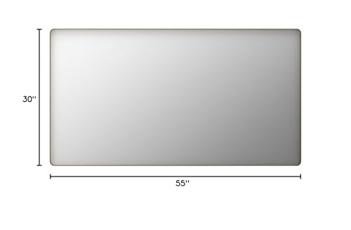 LOAAO 55”X30” Gold Bathroom Mirror, Rounded Rectangle Gold Frame Mirror, Brushed Gold Bathroom Vanity Mirror Wall-Mounted, Anti-Rust, Tempered Glass, Hangs Horizontally or Vertically LOAAO