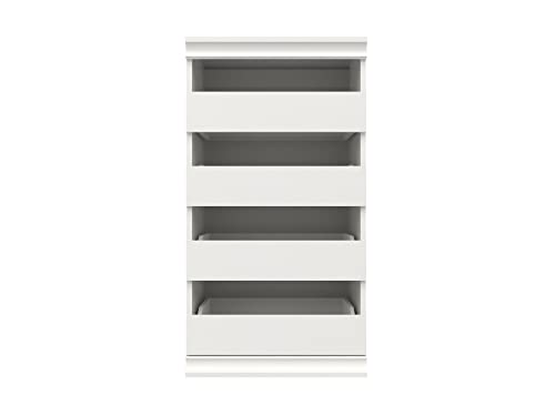 ClosetMaid Modular Storage Unit with 4 Drawers, Wood Closet Organizer, Stacking, Full Backer, Storage, Decorative Trim, White ClosetMaid