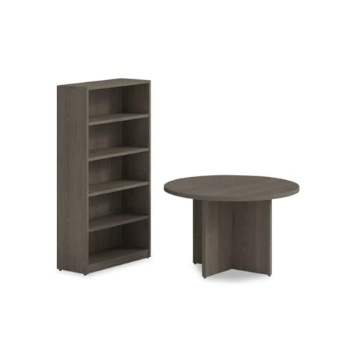 Alera Seville Round Conference Table, Round, 48" Diameter, Walnut Alera
