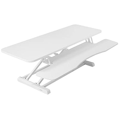 VIVO 42 inch Desk Converter, K Series, Height Adjustable Sit to Stand Riser, Dual Monitor and Laptop Workstation with Wide Keyboard Tray, White, DESK-V042KW