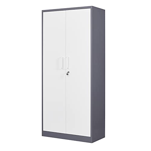 SISESOL Metal Storage Cabinet with Doors and Shelves, 71" Tool Storage Cabinet- Garage Cabinets and Storage System Kitchen Pantry Storage Cabinet with Adjustable Shelves Steel Storage Tall Cabinet SISESOL