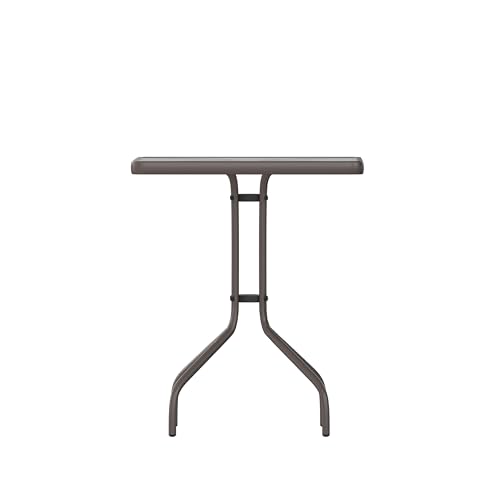 Flash Furniture Barker 23.5'' Square Tempered Glass Metal Table, Bronze Flash Furniture