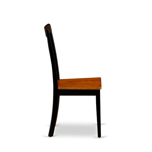 East West Furniture AVAT7-BLK-W 7 Piece Modern Dining Table Set Consist of an Oval Wooden Table with Butterfly Leaf and 6 Dining Room Chairs, 42x60 Inch, Black & Cherry East West Furniture