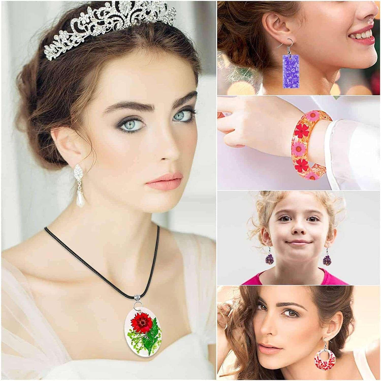 219Pcs Resin Kit Mold Kit Molds Silicone and Epoxy Supplies Dried Flowers, Foil Flakes, Necklace Cord, Earring Hooks WoodArtSupply