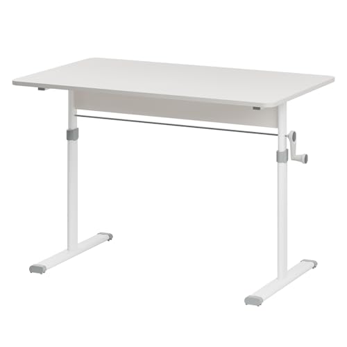 cdar Manual Standing Desk, Adjustable Height Game Desk, Hand Crank Standing Desk, Hand Lifting Computer Desk, Manual Stand Up Desk 100 cm cdar
