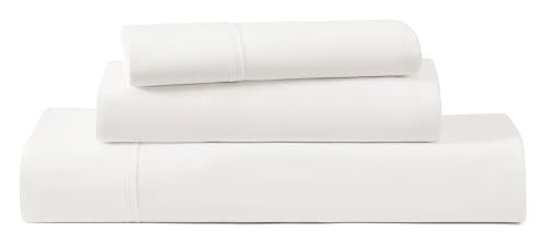 UGG Hedi Twin XL Sheet Set 3-Piece Luxury Cooling Sheets Deep Pockets Premium Bedding with 1 Pillow Sham Hypoallergenic Machine Washable Soft Lightweight Bed Set for Dorm or Kids Bed, Twin XL, White UGG