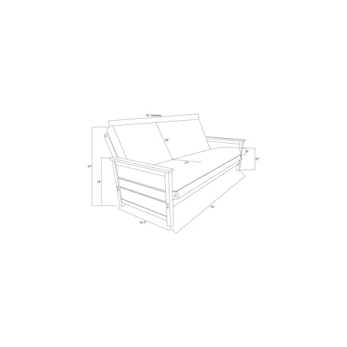 HomeStock Full Size Futon Frame with Storage Drawers, Weathered Finish Sofa Bed 79" Rain/Weathered White HomeStock